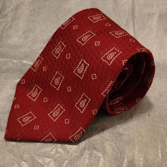 Chaps Ralph Lauren Men's Silk Neck Tie Made in USA Red - Picture 6 of 6